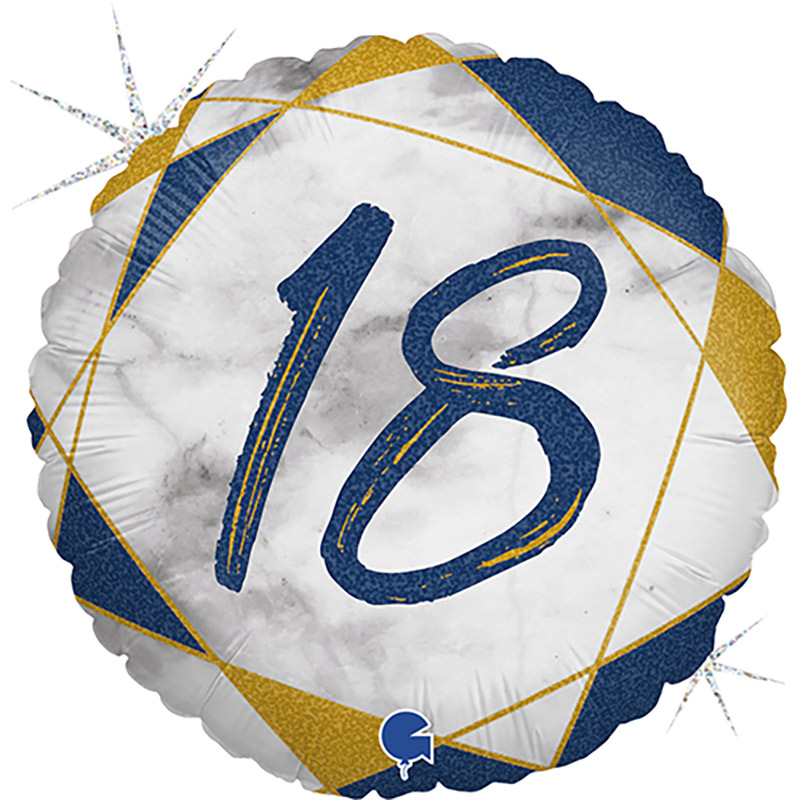 Ballon Nombre Marble Bleu
