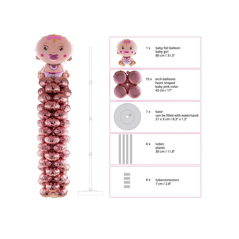 Totem Plastique Ballon Alu Baby Girl