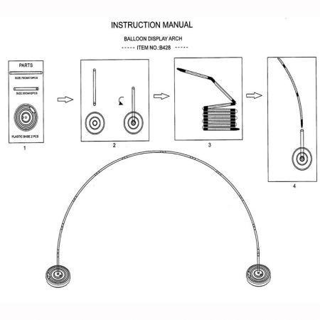Kit Arche Plastique Ballon Alu Coeur Rouge
