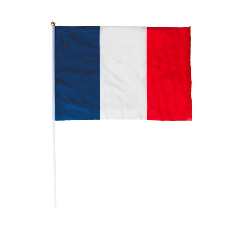Drapeau Fran&ccedil;ais en polyester avec hampe 30 x 45