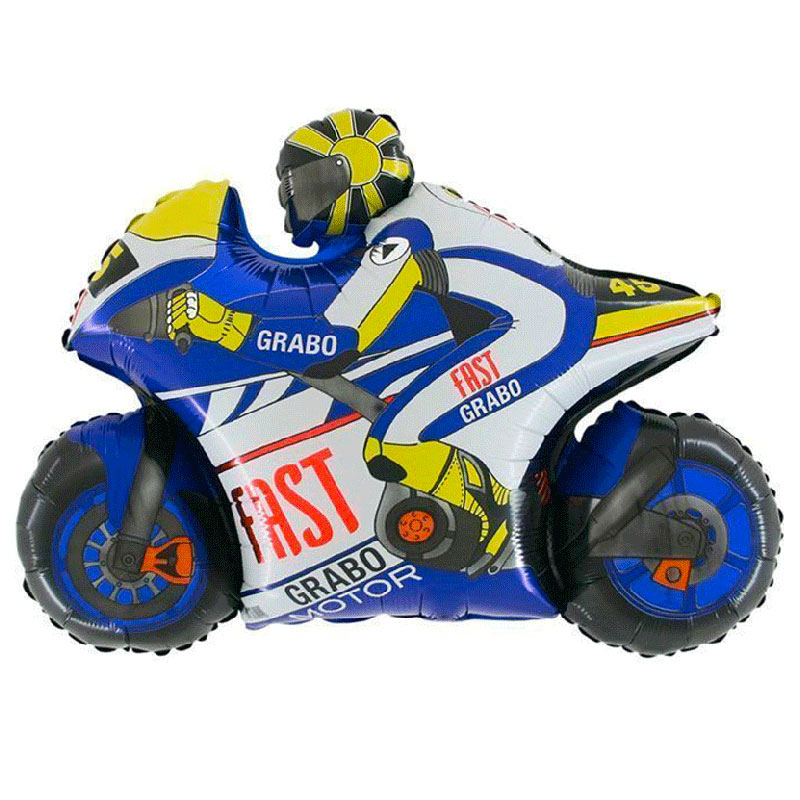 Ballon Mylar Moto Bleue