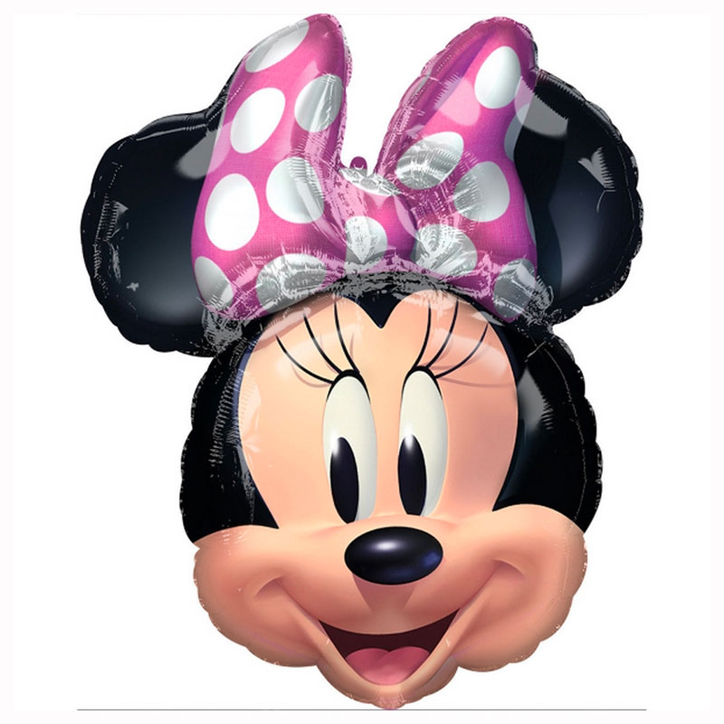Ballon t&ecirc;te de Minnie noeud rose