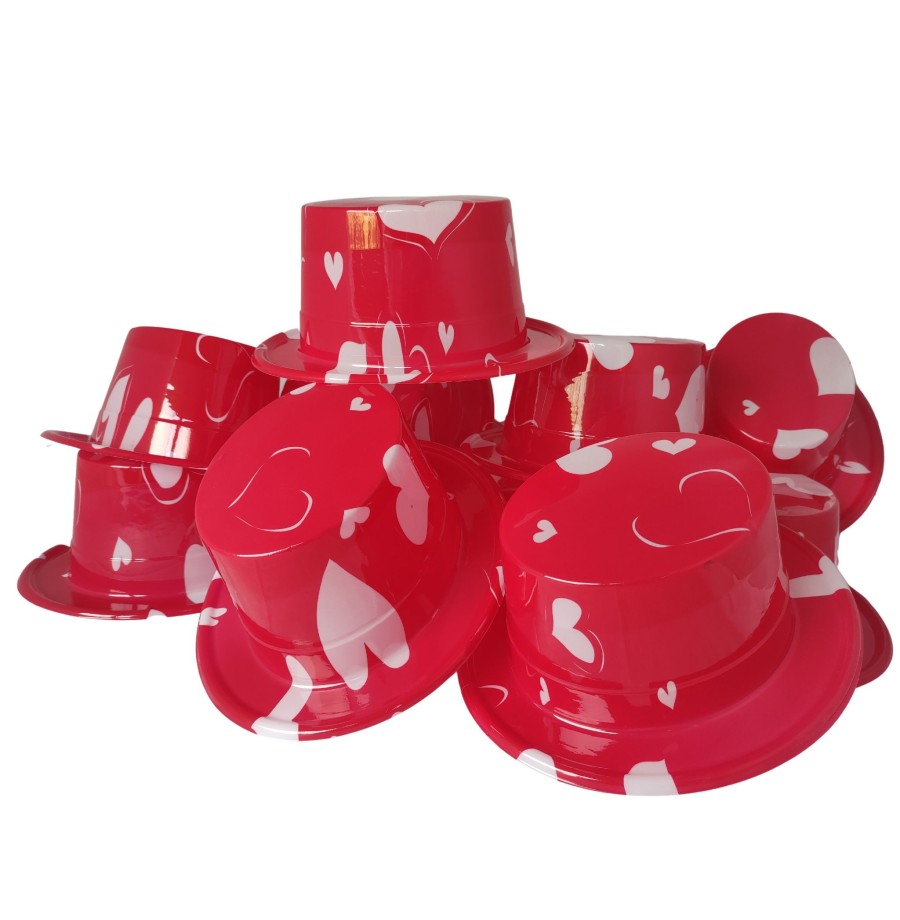 Lot 36 Chapeaux plastique HDF Saint Valentin