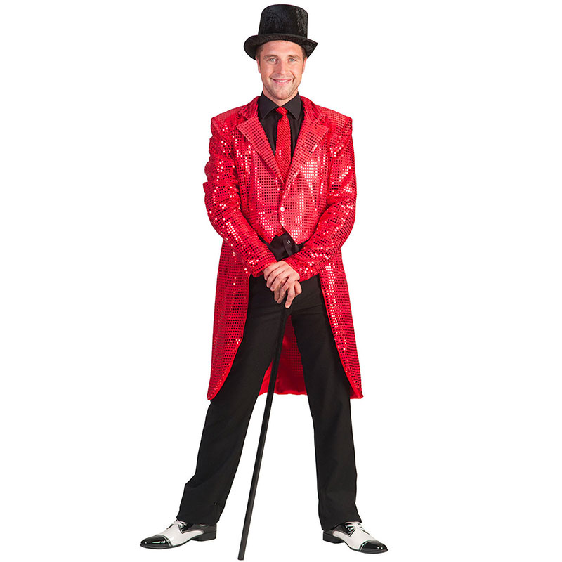 Queue de pie sequins rouge homme