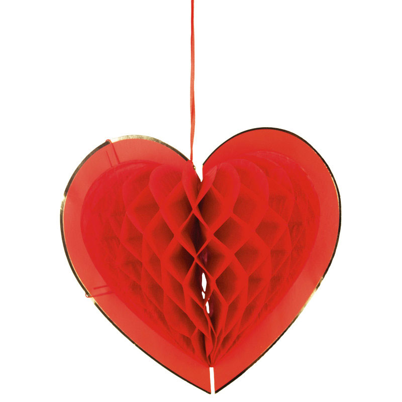 Coeur Alv&eacute;ol&eacute; rouge par 5