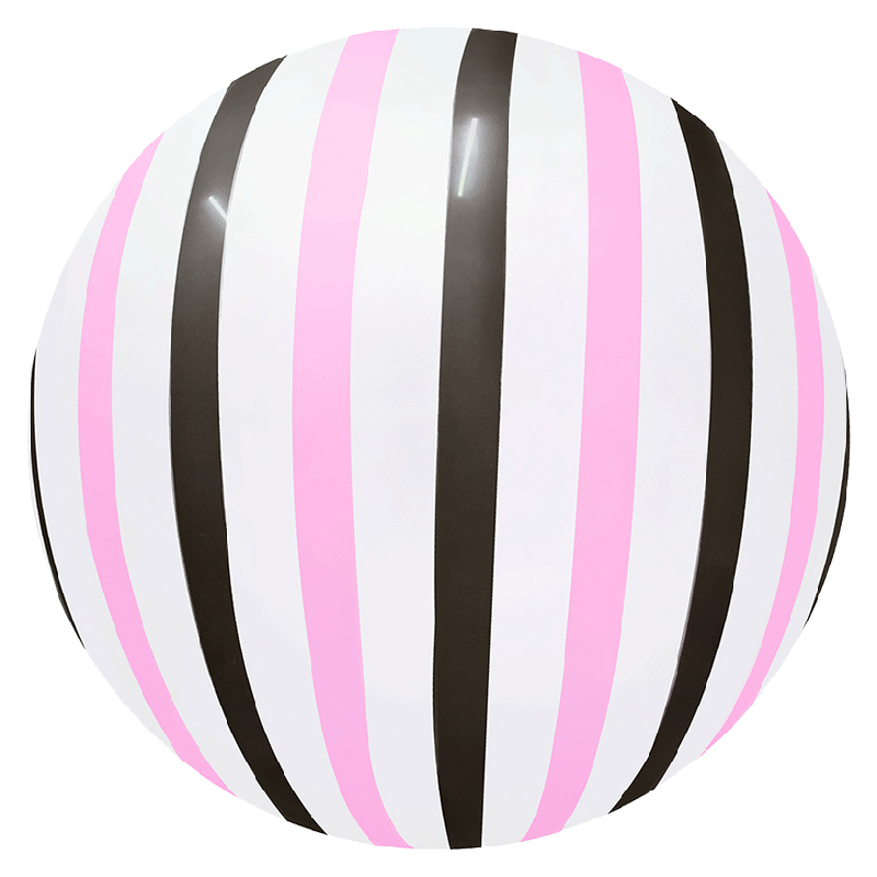 Ballon Bubble Stripe Rose Noir