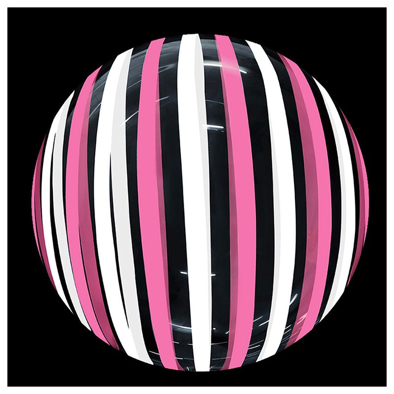 Ballon Bubble Stripe Rose