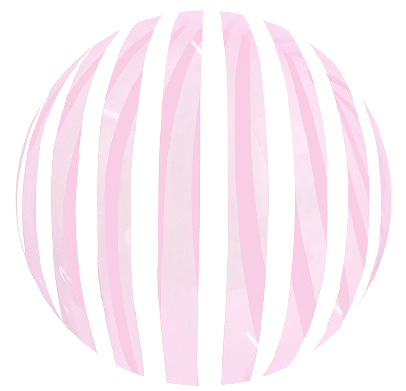 Ballon Bubble Stripe Rose Crystal