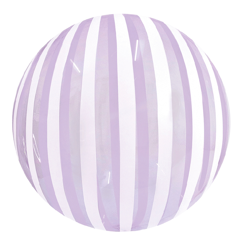 Ballon Bubble Stripe Violet Cristal