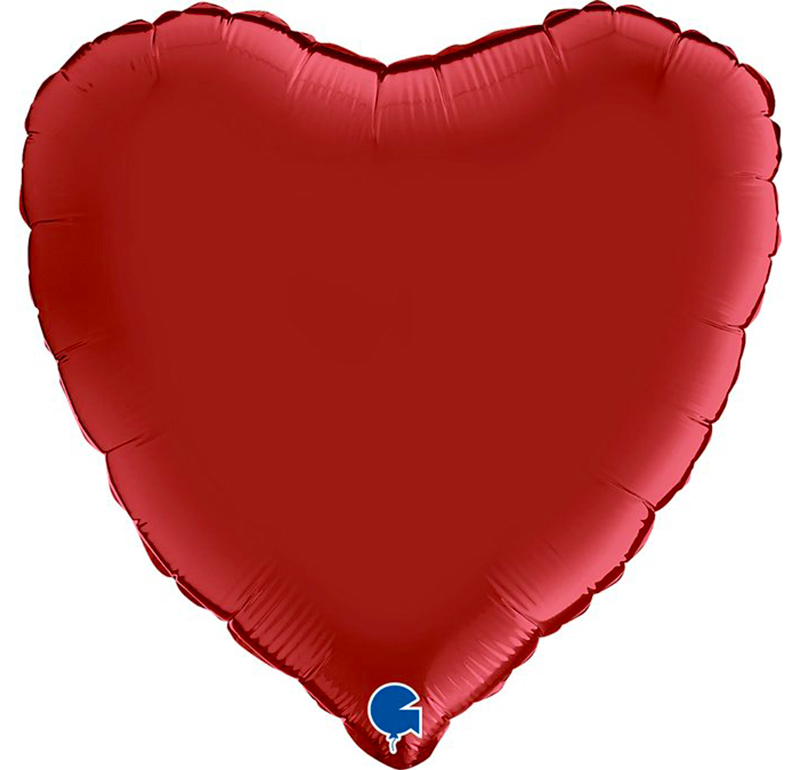 Ballon Mylar Coeur Rouge Rubis Satin