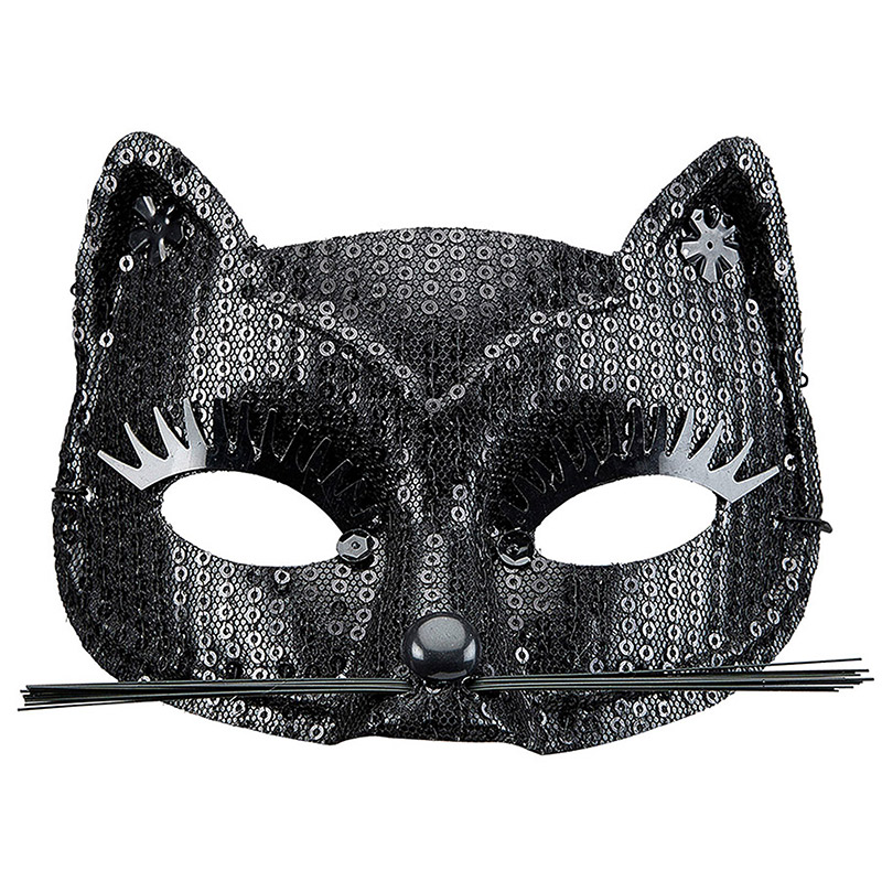 Loup chat Adulte sequins noir