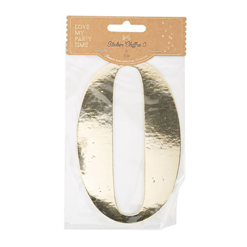 Sticker Chiffre Or 15cm