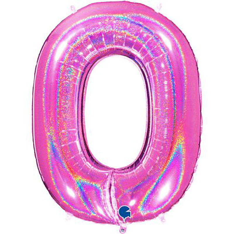 Ballon chiffre 40'' (100cm) Glitter Holo Fushia