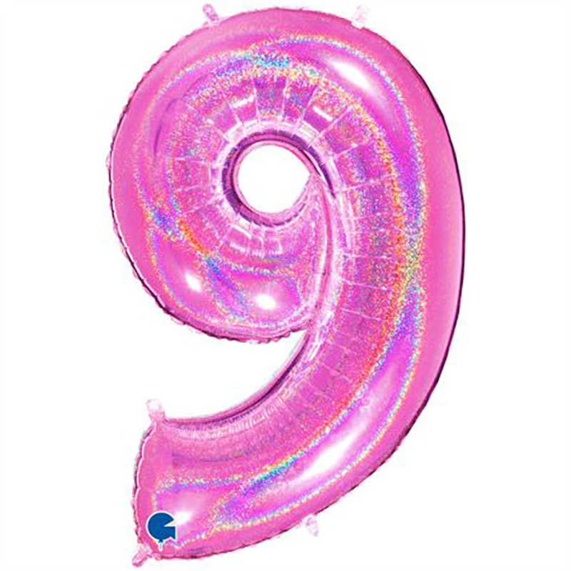 Ballon chiffre 40'' (100cm) Glitter Holo Fushia