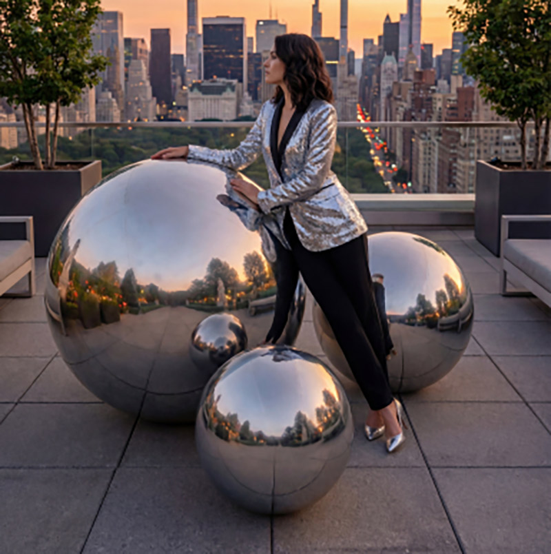 Boule Miroir PVC 90cm Argent