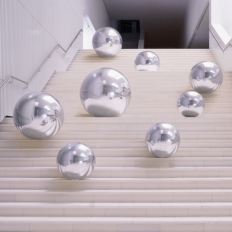 Boule Miroir PVC 90cm Argent