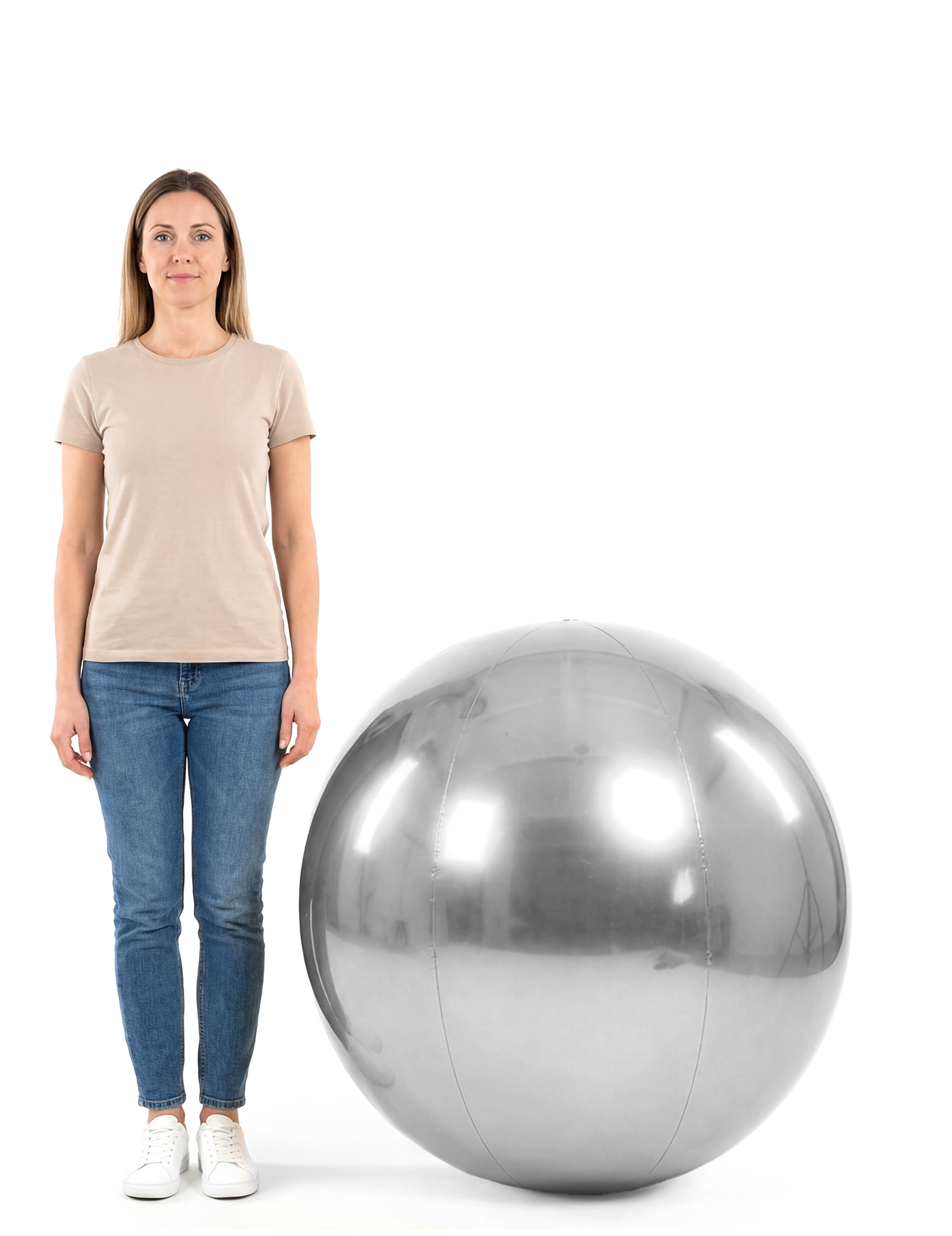 Boule Miroir PVC 90cm Argent