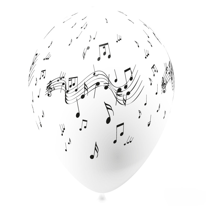 Ballon Notes de Musique Latex Blanc