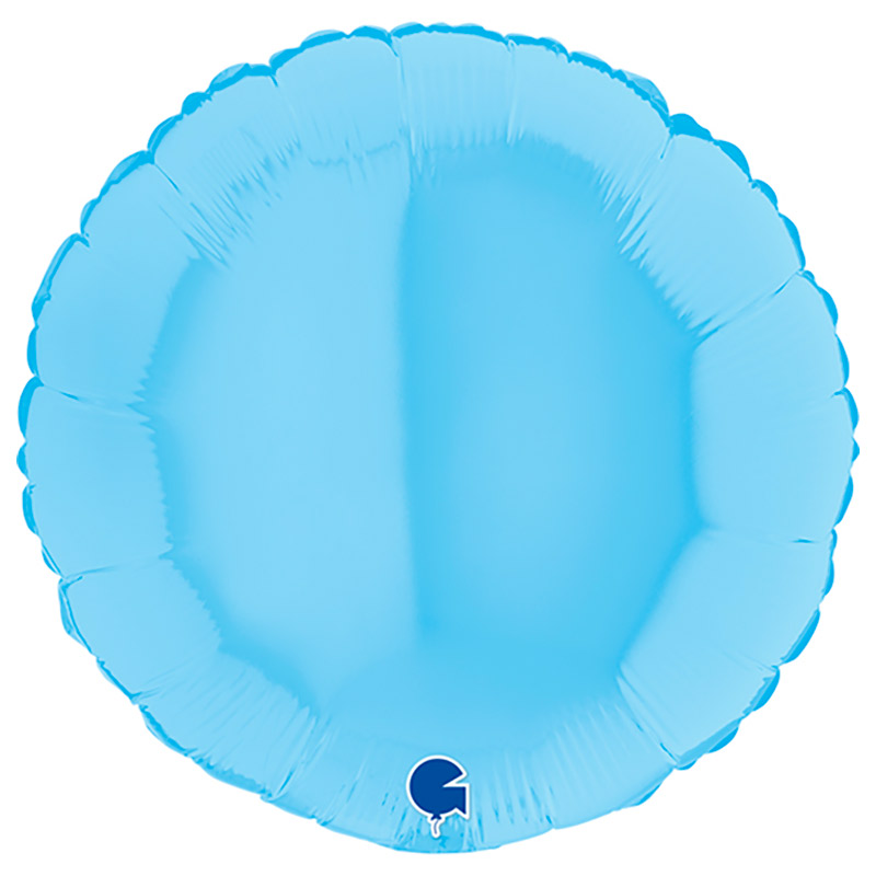 Ballon Mylar rond bleu matte
