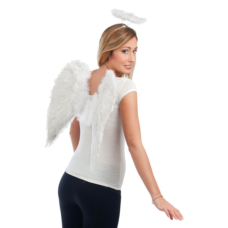 Ailes d'ange plumes 50cm Blanches