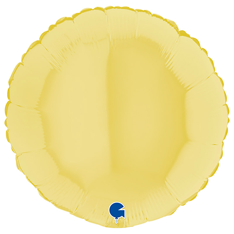 Ballon mylar rond jaune matte