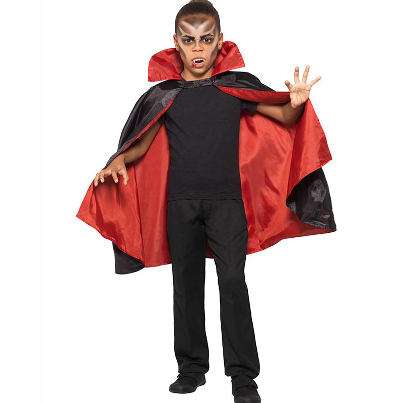 Cape vampire satin&eacute;e r&eacute;versible enfant