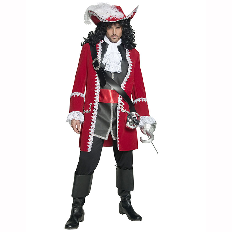 D&eacute;guisement Capitaine Pirate Rouge Luxe