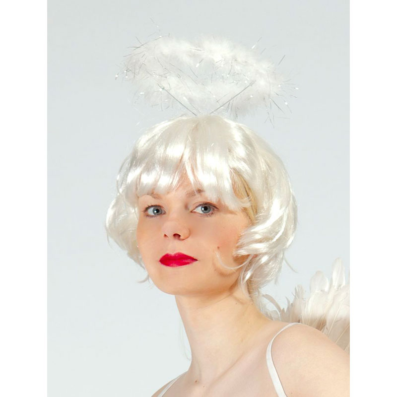 Serre t&ecirc;te avec halo d'ange blanc