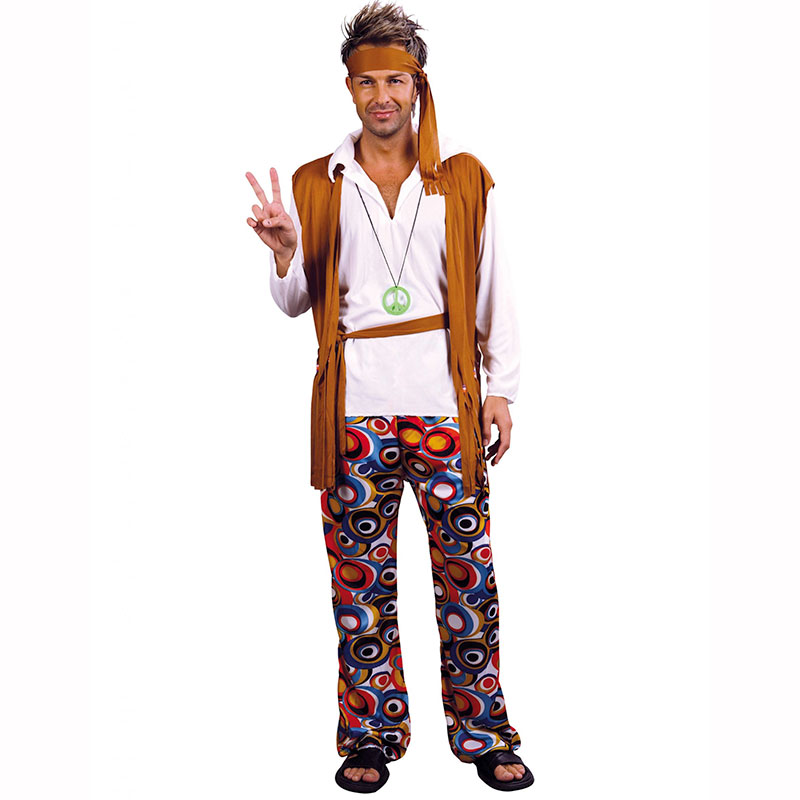 D&eacute;guisement hippie homme multicolore