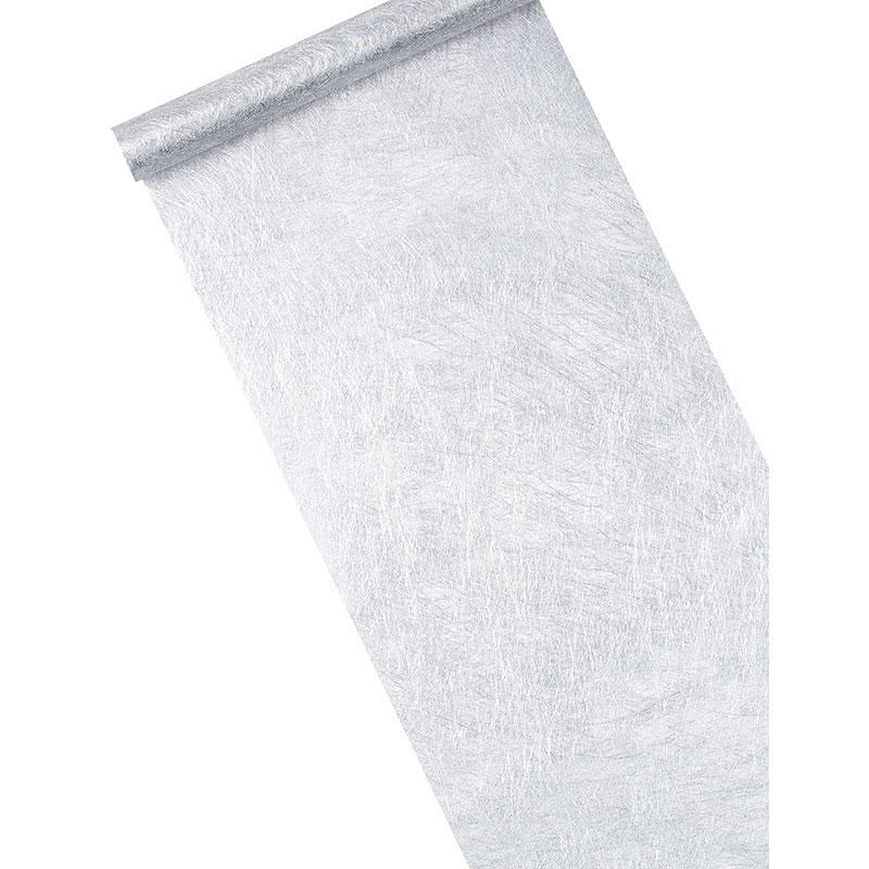 Chemin de table Intiss&eacute; argent 5 m&egrave;tres