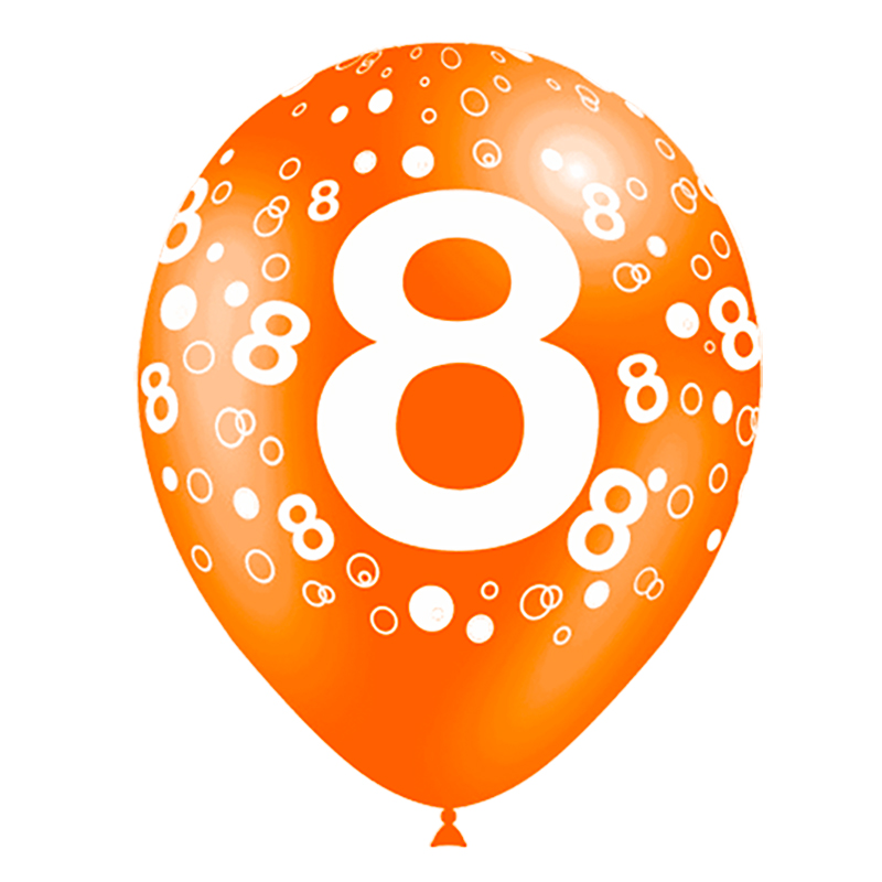 Ballon Chiffre tout autour par 8 (0 &agrave; 9)