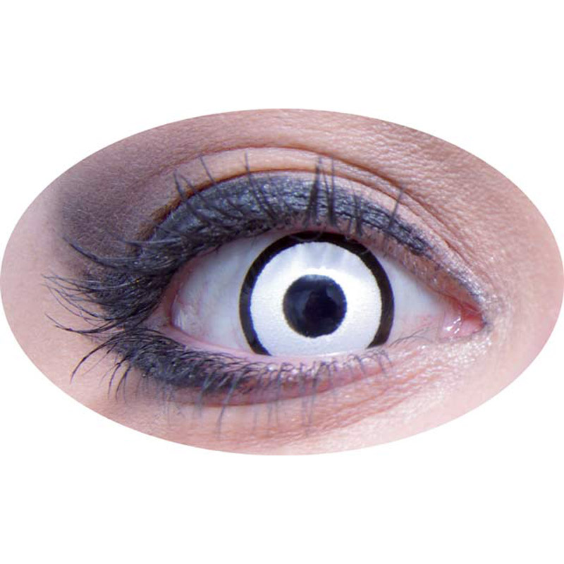 Lentilles de contact fantaisie Manson oeil blanc cerclé noir