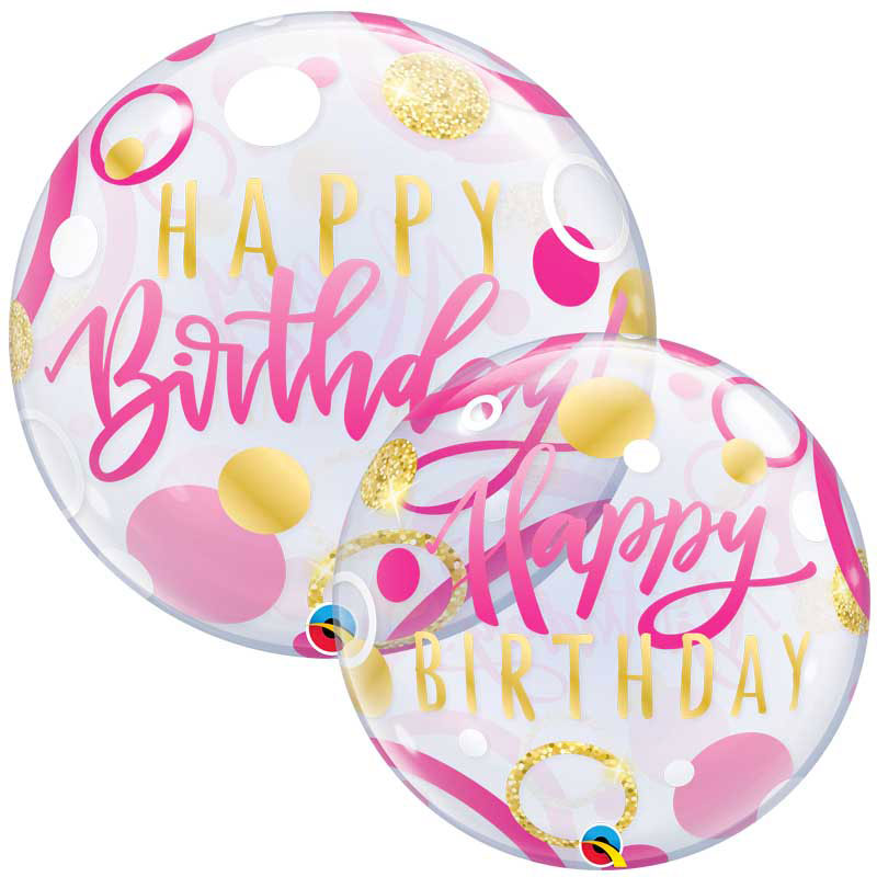 Ballon Bubble Birthday Dots Rose