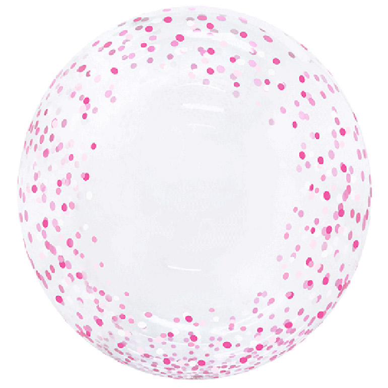 Ballon Bubble Confettis Rose