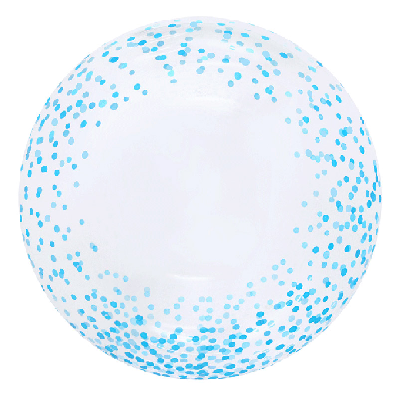 Ballon Bubble Confettis Bleus