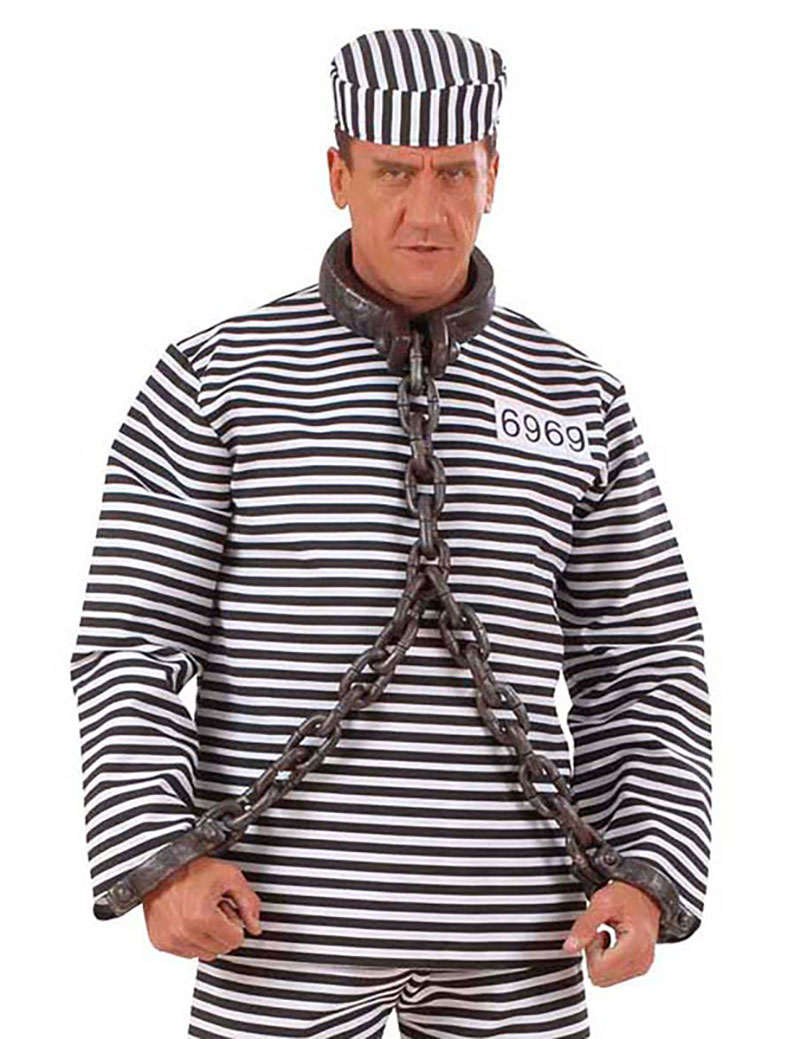 Chaine et menottes plastique Bagnard