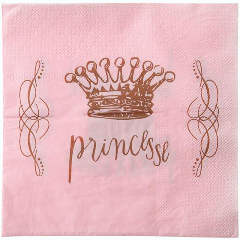 Serviette jetable princesse rose