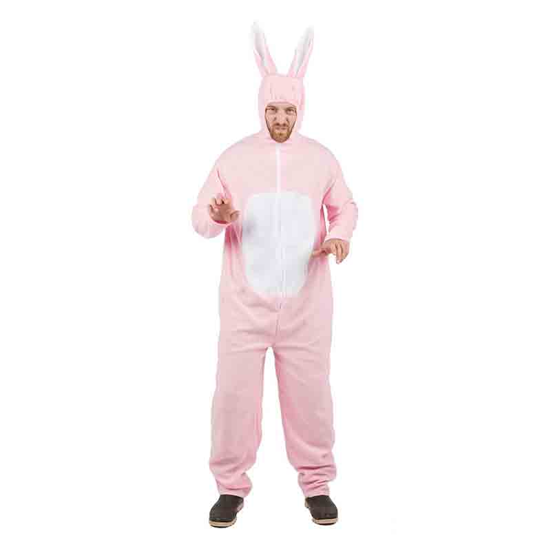D&eacute;guisement mascotte lapin peluche rose