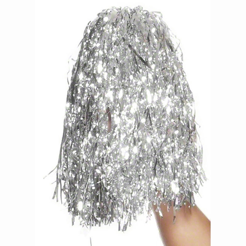 Pom Pom m&eacute;tal argent (lot de 2)