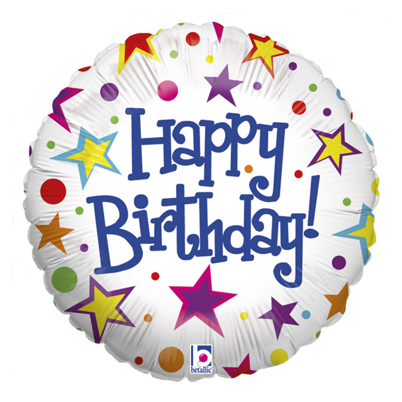 Ballon &eacute;toiles Happy Birthday