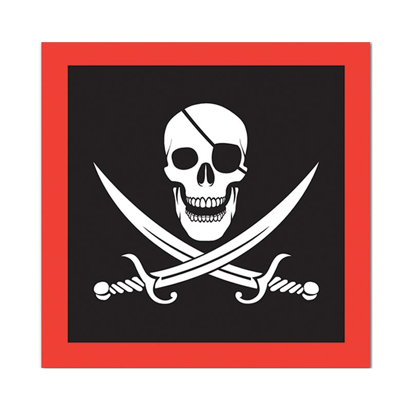 Serviettes Pirate T&ecirc;te de Mort