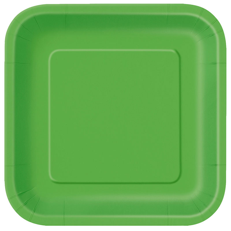 Assiette carrée en carton Vert Citron