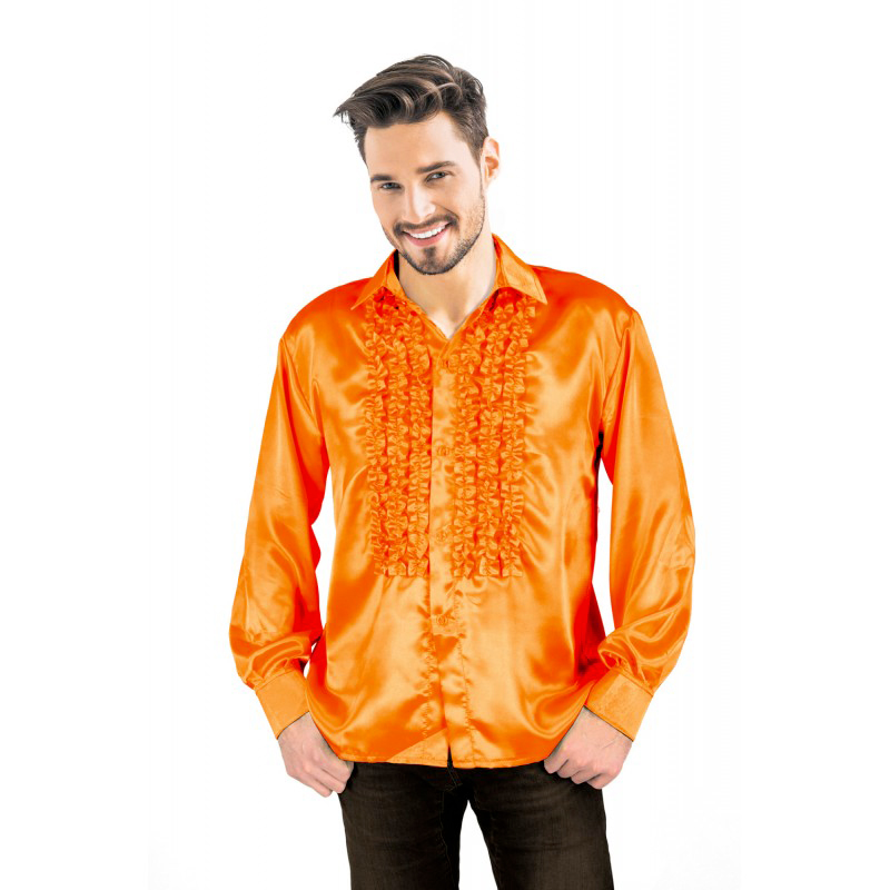 Chemise Disco Homme &agrave; Frou Frou orange