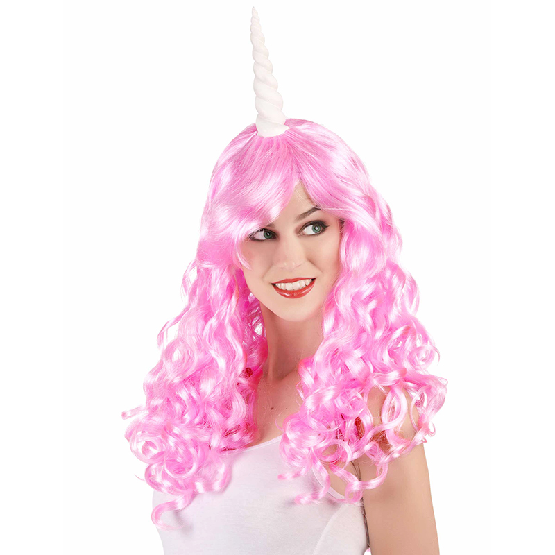 Perruque Licorne rose