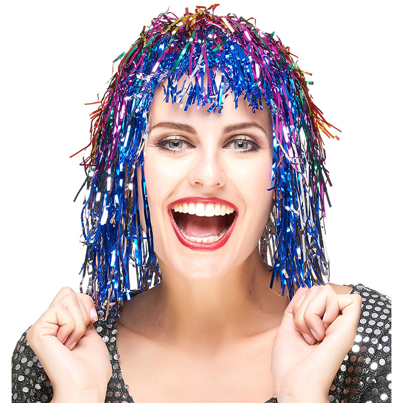 Perruque M&eacute;tallique Disco Multicolore