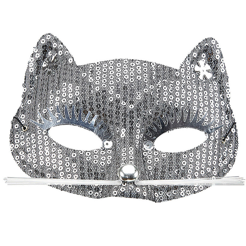 Loup chat Adulte sequins argent