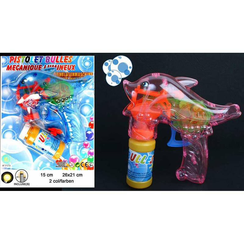 Pistolet &agrave; bulles de savon Led Dauphin