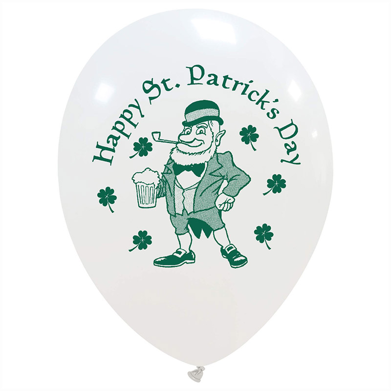 Ballon Happy St Patrick day blanc