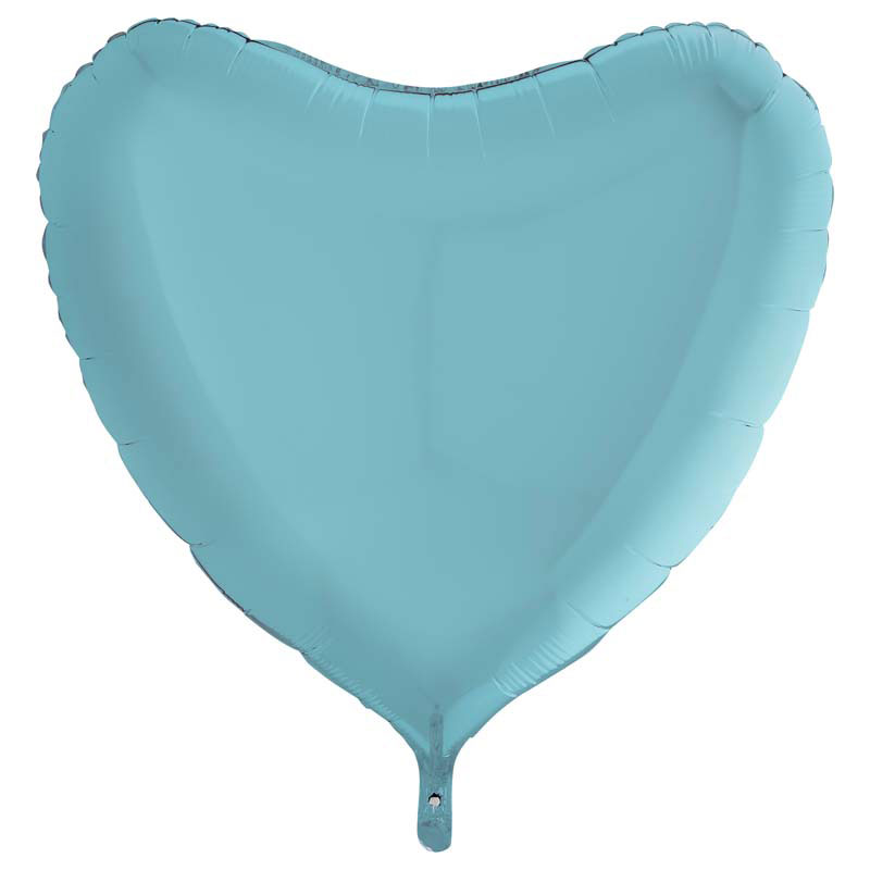 Ballon Alu Coeur Bleu Pastel