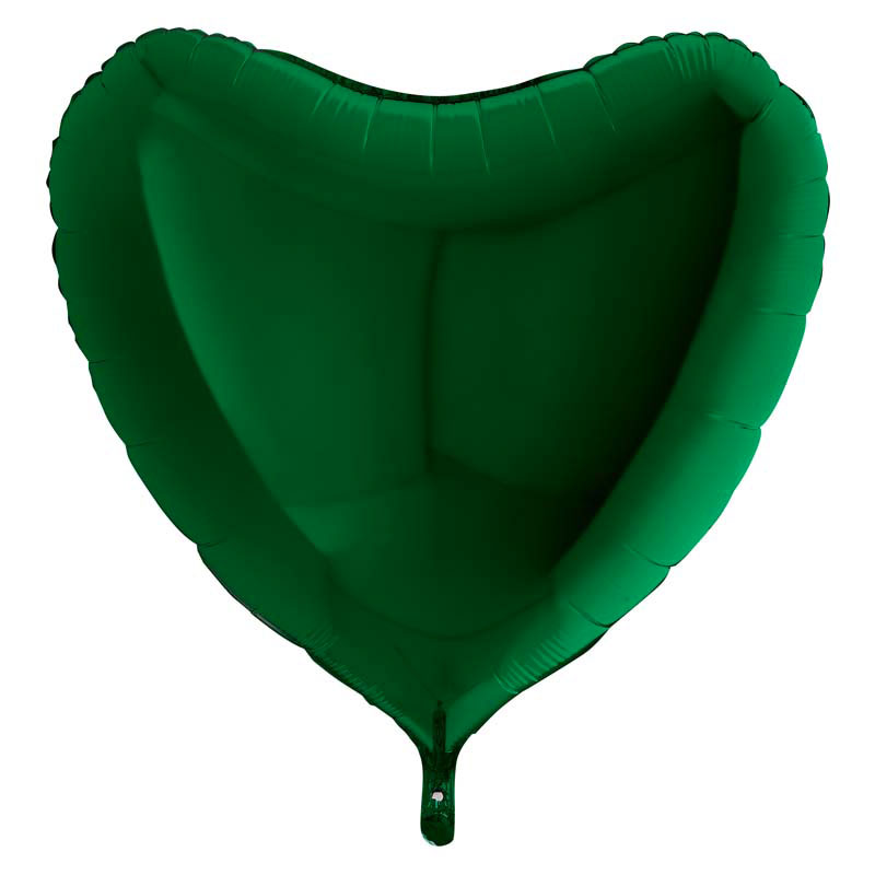 Ballon Alu Coeur Vert Fonc&eacute;